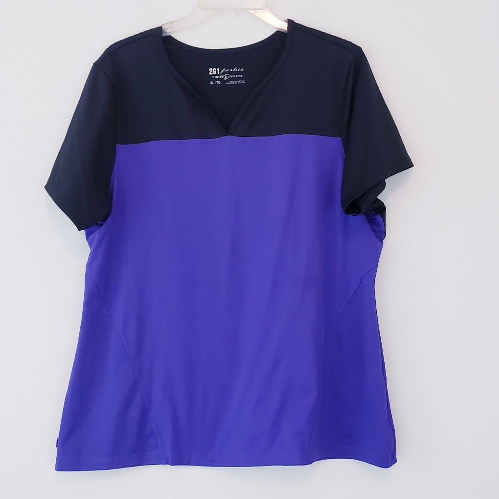 Purple Black Activewear T Shirt by 261 Fearless for SkirtSports XL